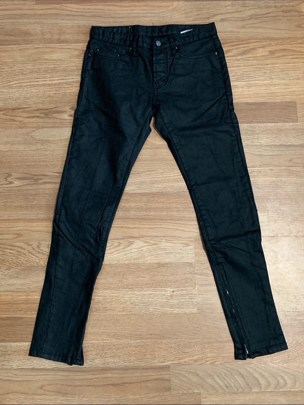 MNML Men's Black Skinny Zip-Hem Jeans